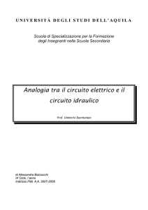 Analogia tra il circuito elettrico e il circuito idraulico