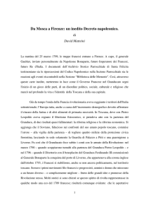 Da Mosca a Firenze: un inedito Decreto napoleonico.