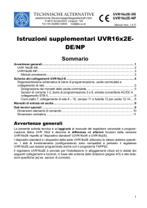 Istruzioni supplementari UVR16x2E- DE/NP
