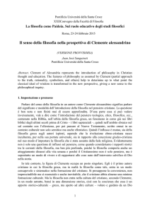 Il senso della filosofia nella prospettiva di Clemente