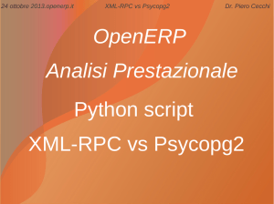 Python script XML-RPC vs Psycopg2 OpenERP Analisi Prestazionale