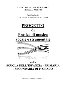 PROGETTO di Pratica di musica vocale e