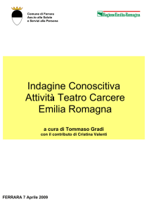 Indagine Conoscitiva Attività Teatro Carcere Emilia Romagna