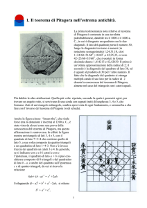 1. Il teorema di Pitagora nell`estrema antichità.