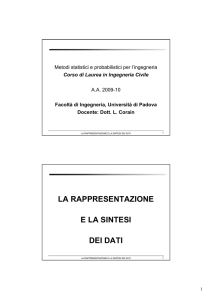 La rappresentazione e la sintesi dei dati