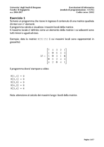 Esercizio 1 Scrivere un programma che riceve in ingresso il