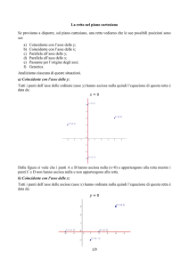La retta nel piano cartesiano Se proviamo a disporre, sul piano