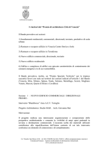 I vincitori del “Premio di architettura Città di Venezia” Il Bando