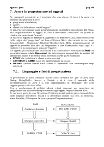 7. Java e la progettazione ad oggetti 7.1. Linguaggio e fasi di