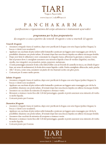 Programma del Panchakarma, giorno per giorno