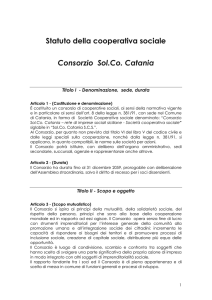 Statuto della cooperativa sociale Consorzio Sol.Co. Catania