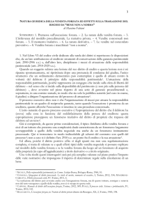 Natura giuridica della vendita forzata PN 9.11.2012