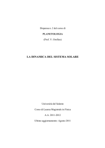 la dinamica del sistema solare