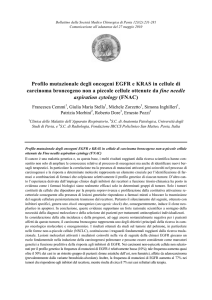 Profilo mutazionale degli oncogeni EGFR e KRAS in cellule di