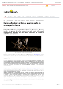 Dancing Partners a Roma: quattro realtà in scena per la danza