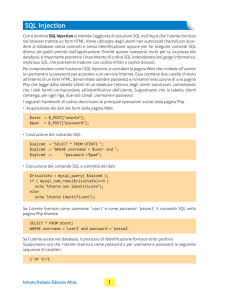 SQL Injection - Istituto Italiano Edizioni Atlas