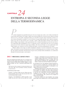 ENTROPIA E SECONDA LEGGE DELLA TERMODINAMICA