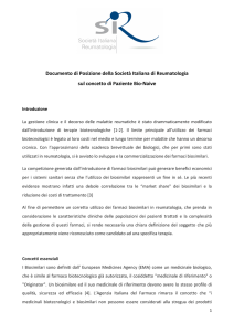 Documento di Posizione della Società Italiana di Reumatologia sul