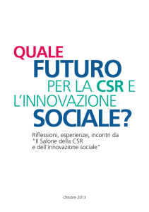 Quale futuro per la CSR e l`innovazione sociale?