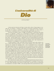 L`universalità di Dio