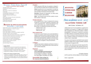 Brochure dell`ISSR - Diocesi di Cremona