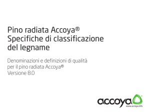 Pino radiata Accoya® Specifiche di classificazione del legname