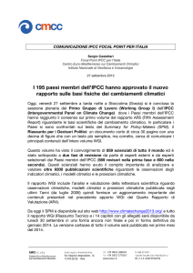 La Comunicazione IPCC Focal Point per l`Italia