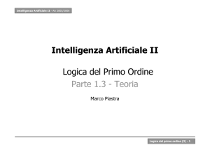 Intelligenza Artificiale II Logica del Primo Ordine Parte 1.3