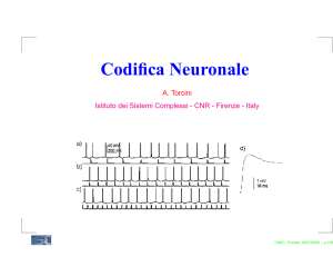 Introduzione alla codifica neuronale - ISC