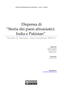 Dispensa di “Storia dei paesi afroasiatici: India e Pakistan”