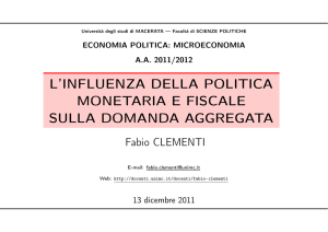 l`influenza della politica monetaria e fiscale sulla domanda aggregata