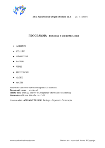 PROGRAMMA BIOLOGIA E MICROBIOLOGIA • AMBIENTE