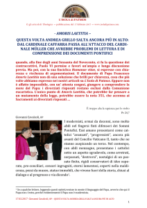 - AMORIS LAETITIA – QUESTA VOLTA ANDREA GRILLO SALTA