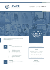 Standard Clinici SIAARTI GESTIONE E TRATTAMENTO