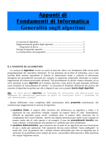 rappresentazione grafica degli algoritmi