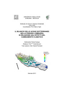 il bilancio delle acque sotterranee nella pianura lombarda in