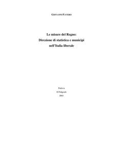 Le misure del Regno: Direzione di statistica e municipi nell`Italia