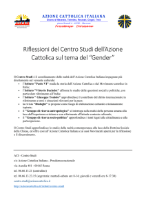 Riflessioni del Centro Studi dell`Azione Cattolica sul tema del “Gender”