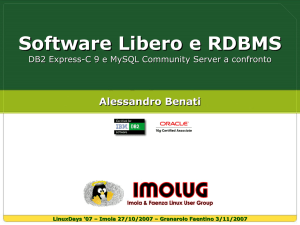 Software Libero e RDBMS