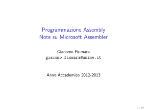 Programmazione Assembly Note su Microsoft Assembler