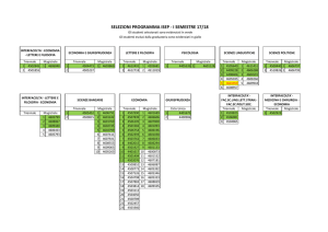 selezioni programma isep - i semestre 17/18