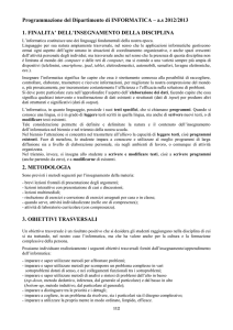 Programmazione del Dipartimento di INFORMATICA