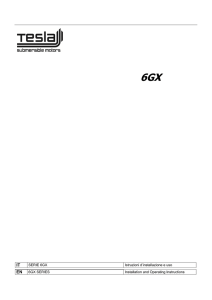 SERIE 6GX Istruzioni d`installazione e uso EN 6GX SERIES
