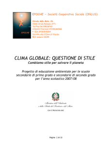 CLIMA GLOBALE: QUESTIONE DI STILE