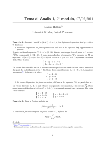 Soluzione schematica del tema d`esame del 7/02/2011