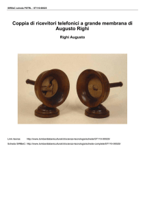 Coppia di ricevitori telefonici a grande membrana di Augusto Righi