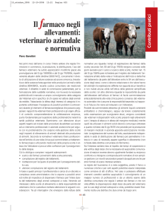 Il farmaco negli allevamenti: veterinario aziendale e normativa