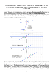 ANGOLI OPPOSTI AL VERTICE ANGOLI GENERATI DA DUE