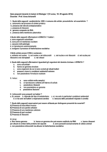 Quiz Biologia 1 - Corso 6 (Agosto 2014)