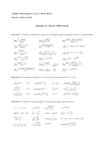 Analisi Matematica I (A.A. 2010/2011) Esercizi su Calcolo Differenziale